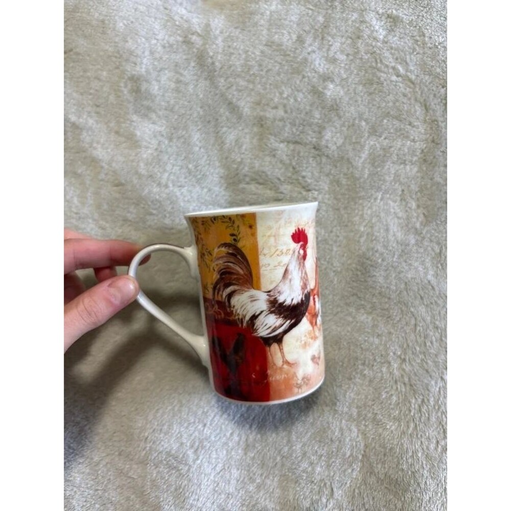 Masterpiece collection ceramic rooster chicken hen mug farmhouse decor
